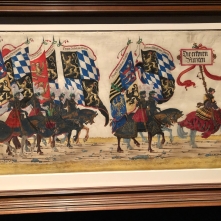 Scene from the Triumphal Procession of Maximilian I, ca. 1512-15, by Albrecht Altdorfer, one of 109 parchment panels in watercolor, of which only 60 survive.